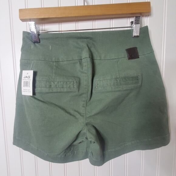JAG Women's Ainsley Shorts Size 0 Jungle Palm Green Cotton Casual Chino Casual - Picture 4 of 8